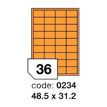Speciální papír Samolepící etikety Rayfilm Office 48,5x31,2 mm 100 archů, fluo oranžová, R0133.0234