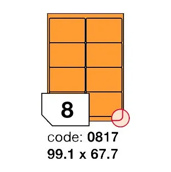 Samolepící etiketa Samolepící etikety Rayfilm Office 99,1x67,7 mm 100 archů, fluo oranžová, R0133.0817