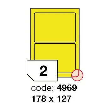 Speciální papír Samolepící etikety Rayfilm Office 178x127 mm 100 archů, matně žlutá, R0121.4969