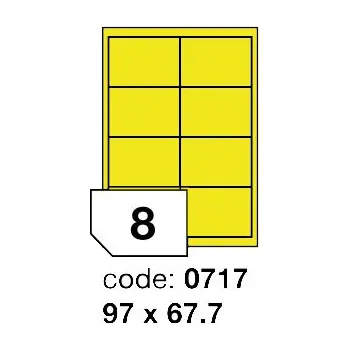 Kancelářské potřeby Samolepící etikety Rayfilm Office 97x67,7 mm 100 archů, matně žlutá, R0121.0717