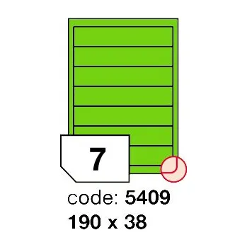 Samolepící etiketa Samolepící etikety Rayfilm Office 190x38 mm 100 archů, fluo zelená, R0130.5409