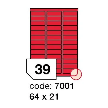 Kancelářské potřeby Samolepící etikety Rayfilm Office 64x21 mm 100 archů, matně červená, R0122.7001