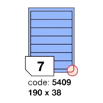 Samolepící etiketa Samolepící etikety Rayfilm Office 190x38 mm 100 archů, matně modrá, R0123.5409
