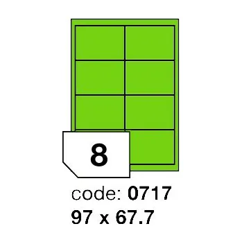 Samolepící etiketa Samolepící etikety Rayfilm Office 97x67,7 mm 100 archů, fluo zelená, R0130.0717
