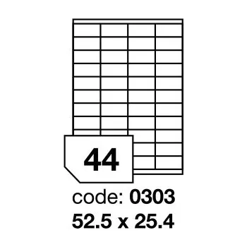 Samolepící etiketa Samolepící etikety Rayfilm Office 52,5x25,4 mm 100 archů, laser, R0119.0303