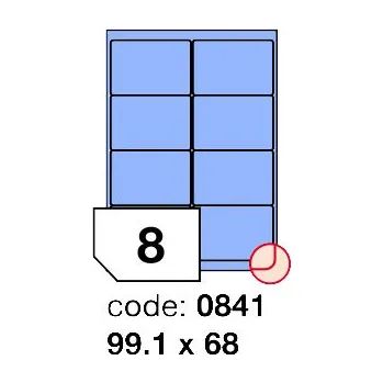 Kancelářské potřeby Samolepící etikety Rayfilm Office 99,1x68 mm 100 archů, matně modrá, R0123.0841