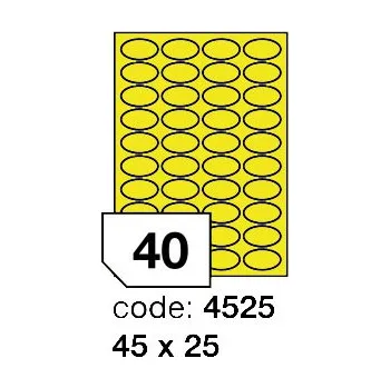 Papír Samolepící etikety Rayfilm Office 45x25 mm 100 archů, fluo žlutá, R0131.4525