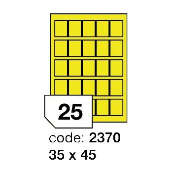 Samolepící etiketa Samolepící etikety Rayfilm Office 35x45 mm 100 archů, matně žlutá, R0121.2370