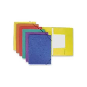 Mapa odkládací 3klopá s gumou prešpanová žlutá 1ks desky sgumou