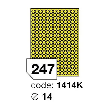 Samolepící etiketa Samolepící etikety Rayfilm Office průměr 14 mm 100 archů, fluo žlutá, R0131.1414K