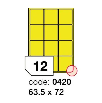 Kancelářské potřeby Samolepící etikety Rayfilm Office 63,5x72 mm 100 archů, matně žlutá, R0121.0420