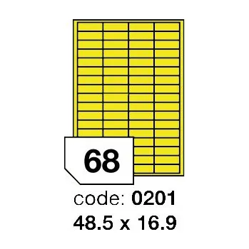 Speciální papír Samolepící etikety Rayfilm Office 48,5x16,9 mm 100 archů, matně žlutá, R0121.0201