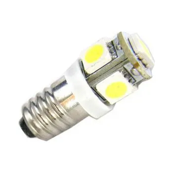 Povinná bezpečnostní výbava LED ŽÁROVKA E10 12V/1W 6xSMD5050 BÍLÁ