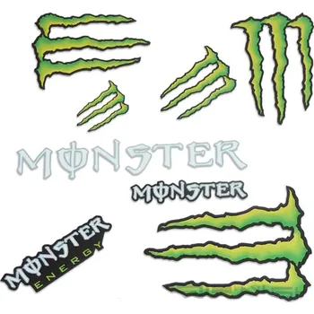 Samolepicí dekorace na vozidlo Samolepka MONSTER sada zelená 17x22cm