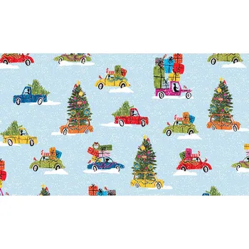 MAKOWER UK látka vánoční v metráži 1462/1 modrá metráž