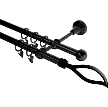 Garnýž kovová 200 cm dvouřadá - dvojitá 16 Blesk černá