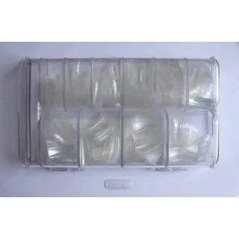 Umělé nehty NehtyShop Tipy čiré 500 ks+box, dlouhá plocha