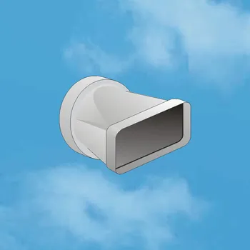 Ventilační potrubí Edil Plast, Refax PŘECHODKA PŘÍMÁ pro vzduchotechnické potrubí kruhové Ø 100/ []120x60 plast