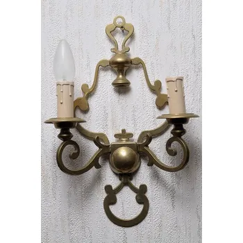 Lampička Mosazná lampička dvojče okrasná