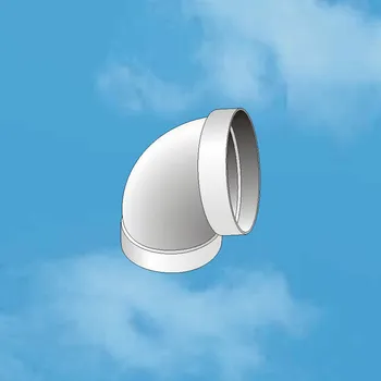 Kouřovod Edil Plast, Refax KOLENO pro vzduchotechnické potrubí kruhové Ø 100/90" plast