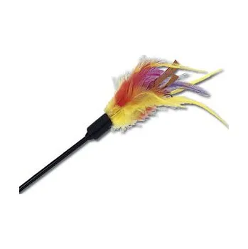 Hračka pro kočku Vábnička s barevným peřím