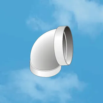 Kouřovod Edil Plast, Refax KOLENO pro vzduchotechnické potrubí kruhové Ø 125/90" plast