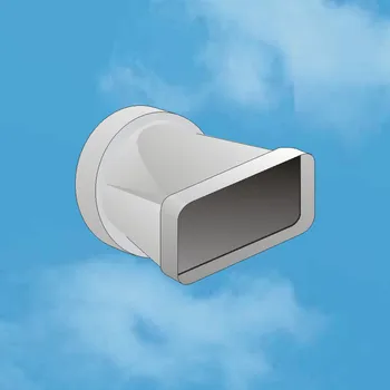 Kanalizační potrubí Edil Plast, Refax PŘECHODKA PŘÍMÁ pro vzduchotechnické potrubí kruhové Ø 125/ []150x70 plast