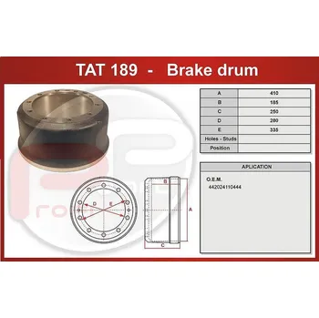 Brzdový buben Buben brzdový TATRA 815 PN+ZN