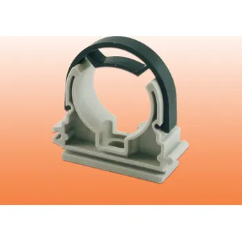 Plastová příchytka se třmenem na potrubí z plastu - Ø 25 mm ŠEDÁ - U/2376