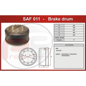 Brzdový buben Buben brzdový SAF SKRS 9042