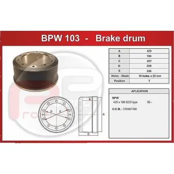 Brzdový buben Buben brzdový BPW ECO