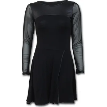 Dívčí tílko gothic halenka/minišaty černé velikost: S