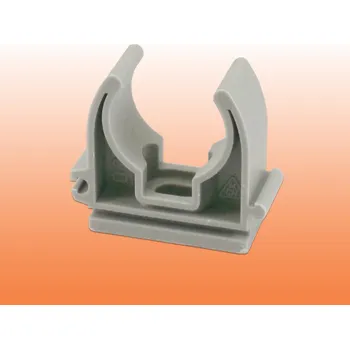 Plastová příchytka s oválným otvorem na potrubí z plastu - Ø 16 mm ŠEDÁ - U/2366