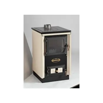 Krbová kamna Kamna SOFIE 9114 s proskleným topeništěm béžová+titanové doplňky