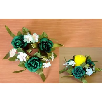 Svícen Kytička na svíčku zelená