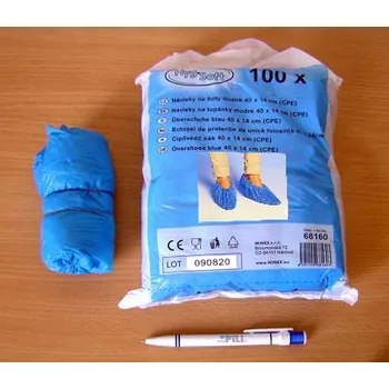 Návleky na boty hygienické modré 40 x 14 cm c=100ks
