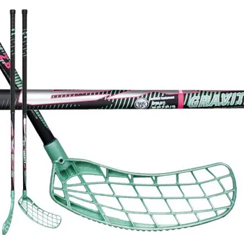 Florbalová hůl Exel Gravity 2.6 Black/Mint 103cm (=114cm) levá kulatá (levá ruka dole)