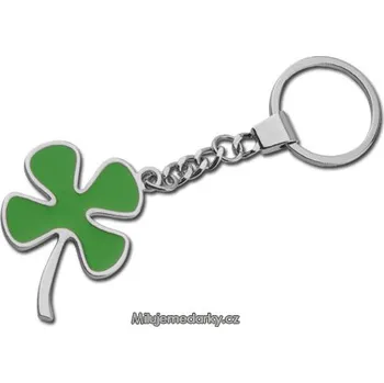 Přívěsek na klíče ve tvaru zelený čtyřlístek