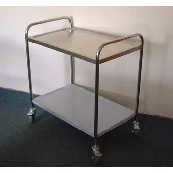 Servírovací stolek Servírovací vozík stolek nerez 2-patrový 85x53x94cm