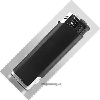 plnitelný piezo zapalovač s LED světlem, černý, balení 2 ks