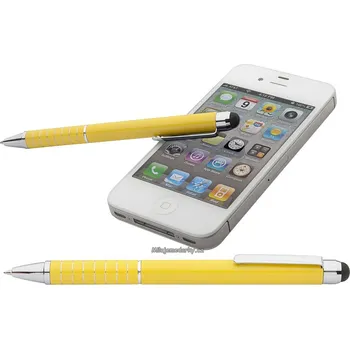 Žluté aluminiové pero se stylusem
