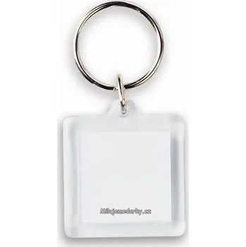 Dvoudílný čtvercový plexi přívěsek na klíče (Nakupujete ve velkém ? Zeptejte se nás na lepší cenu.)