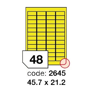 Samolepící etiketa Samolepící etikety Rayfilm Office 45,7x21,2 mm 100 archů, fluo žlutá, R0131.2645
