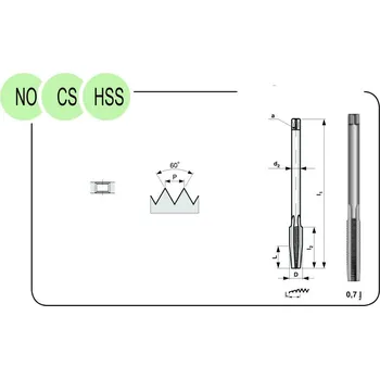 Závitořezný nástroj BUČOVICE TOOLS Závitník maticový 22 3070 NO M 12 x 1,75