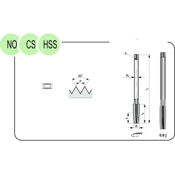 Závitořezný nástroj BUČOVICE TOOLS Závitník maticový 22 3074 NO M 6 x 0,75