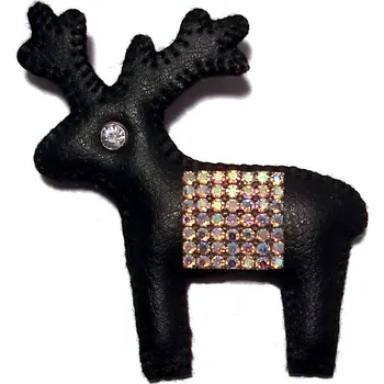 Brož Brož koženková - Jelen LUXURY DISCO štras black