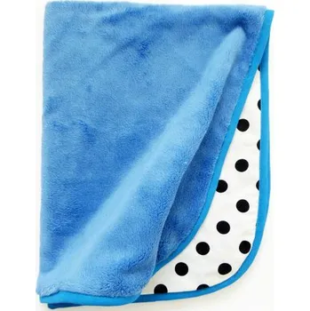 Dětská deka MeeMee Oboustranná deka 70x90 cm - modrá/ černé puntíky
