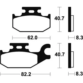 Brzdová destička Přední brzdové destičky SBS 835SI - Suzuki KING QUAD LT-A, LT-F LEFT, 400ccm - 08>
