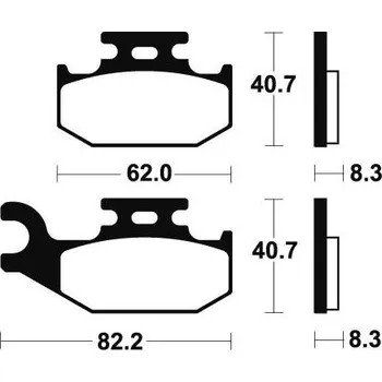 Brzdová destička Přední brzdové destičky SBS 836SI - Suzuki KING QUAD KLT-A, KLT-F RIGHT, 400ccm - 08>