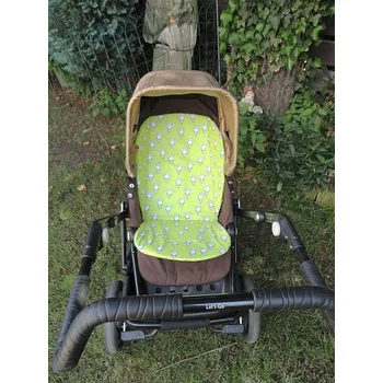 MeeMee Podložka do kočárku limetka s ovečkamí